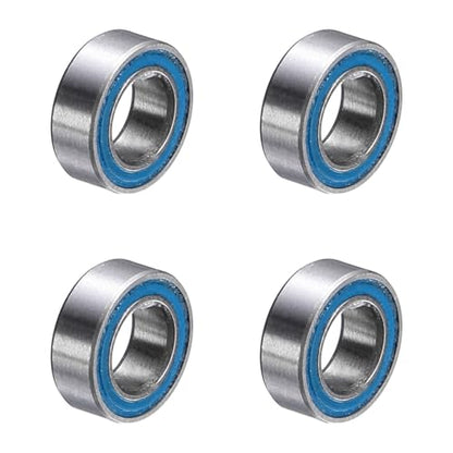 uxcell 4 Pcs MR74-2RS Deep Groove Micro Bearing, 4x7x2.5mm Double Rubber Sealed Chrome Steel Small Bearings (ABEC5, Z4 Low Noise) - size: MR74-2RS