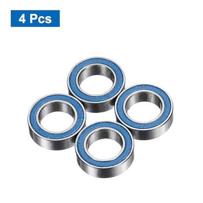 uxcell 4 Pcs MR106-2RS Deep Groove Micro Bearing, 6x10x3mm Double Rubber Sealed Chrome Steel Small Bearings (ABEC5, Z4 Low Noise) - size: MR106-2RS