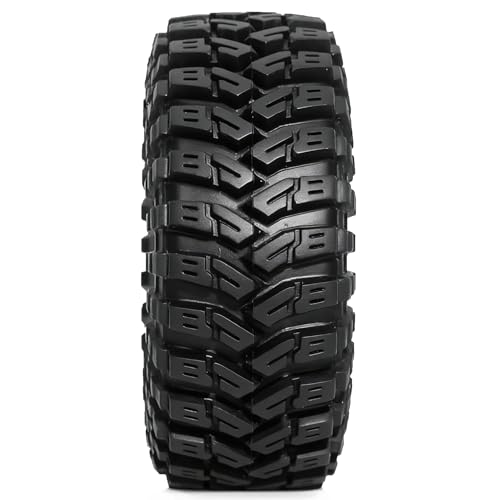 REDSPIDER•1.3 Beadlock Wheels and Tires OD 2.75'' Hex 7mm (4PCS) for 1/18 1/24 TRX4M SCX24 AX24 FCX18 FCX24 RC Crawler Car (Silvery)