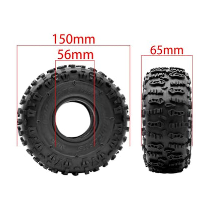 RC Car 2.2Inch Rubber Tyre 150X65mm 2.2 Wheel Tires Set for 1/10 RC Crawler Wraith RR10 RBX10 Capra SCX10 Jeep Wrangler