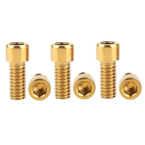6Pcs Bike Screws M6x10 12 16 18 20 25 30 35mm Stainless Steel Socket Head Cap Allen Hex Bolt (Gold, M6 x16mm) - color: Gold, size: M6 x16mm