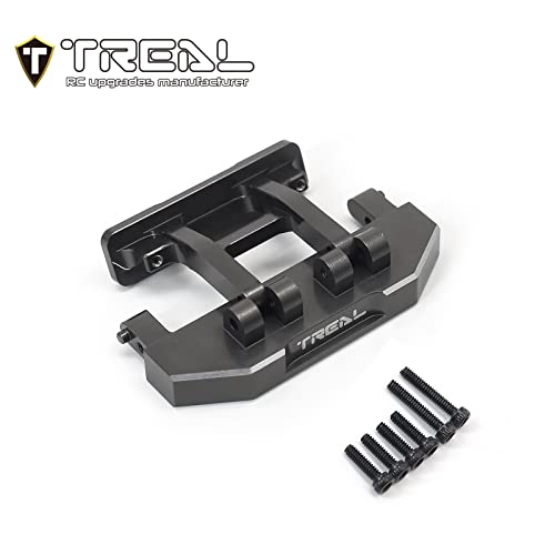 TREAL Aluminum 7075 Rear Bumper Mount for Axial SCX24 Deadbolt AXI90081 1/24 RC Crawler Car Upgrade Parts (Gray) - color: Gray
