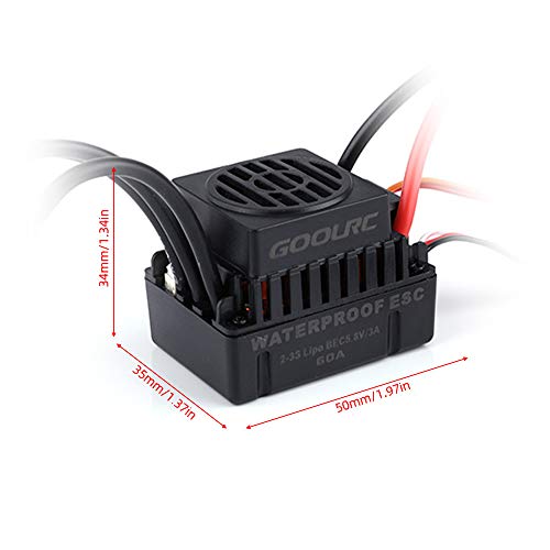 GoolRC 3650 Brushless Motor and ESC, 4300KV Brushless Motor and 60A ESC and with 20kg Servo Motor 25T Servo Arm for 1/8 1/10 RC Toys Brushless Motor and ESC Combo Gift for Modification Enthusiasts