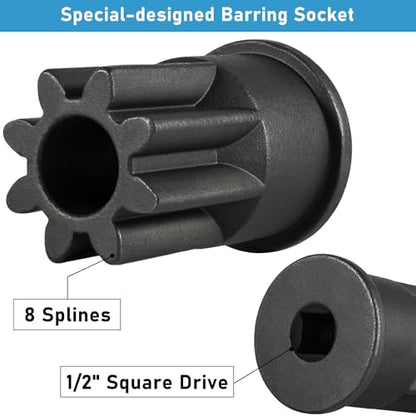 Engine Barring/Turning Socket Wrench For CAT Caterpillar, EUI/MUI & Mack Engines, Fits 3176/3196/3200/3208/3300/3400/3406/3500/3508/3512 Series, C9, C10, C12, C13, C15 and C16 & E-7, E-7 ETEC