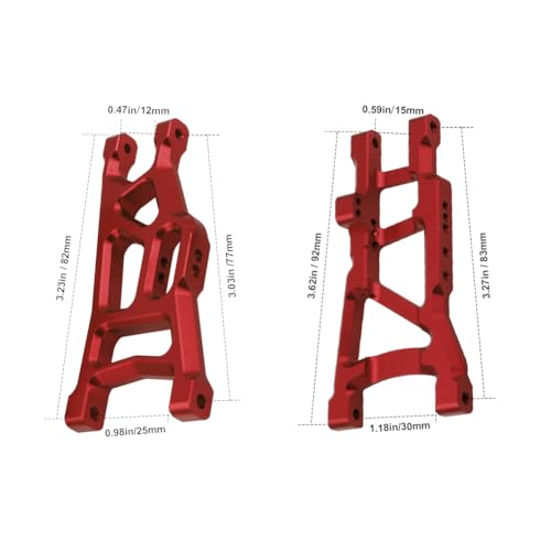 Hobbypark Aluminum Front & Rear Suspension A-Arms Set,Tie Bar for 1/10 Traxxas Slash 2WD RC Car Upgrade Parts Hop Ups, Replacement of 2555 3631 2532,Red - color: Red
