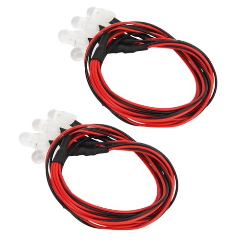 4 LED Universal RC Car Lights Durable Silicone Headlights Taillight Kit for, White/Yellow, 2pcs