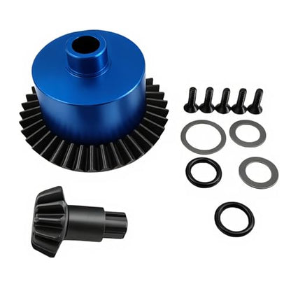 Steel Differential Gear Set for Granite Senton Big Rock Typhon 3S BLX (Blue) | Diff Case,37T,13T Input Gear,Planet Gears,Outdrives,1/10,1/8,Upgrade Kit,High Strength,Precision Fit - color: Blue