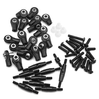 1 Set Aluminum Tie Rods for 1/10 4WD GT 4-Tec 2.0 (83056-4) RC Cars (Black) - color: Black
