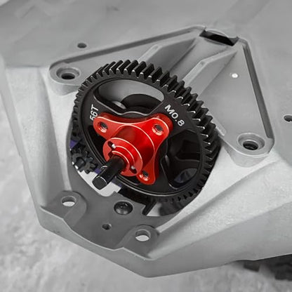 Aluminum Alloy RC Gearbox Slipper Clutch Eliminator Gear Adapter Compatible with Tra-xxas Slash Rustler Stampede 4x4 VXL 1/10 RC Crawler Car Upgrade Parts (Red) - color: Red