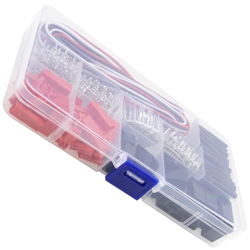 50 Sets Servo Plug Male Female Connector Crimp Pin Cable Kit Compatible with JST Futaba JR Style Plugs Hitec Spektrum for RC Car Drone Boat DIY