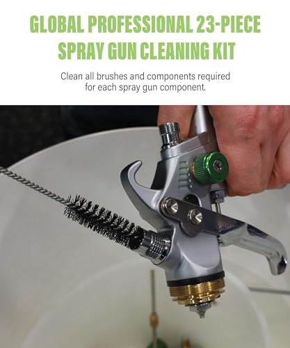 RACOONA 23PCS Air Spray Gun Cleaning Kit,Automotive Use Airbrush Cleaning Kit,Car Accessories Paint Gun Cleaning Kit,Complete Maintenance Set for Cleaning HVLP Spray Guns,Paint Guns,Air Tools,Airbrush