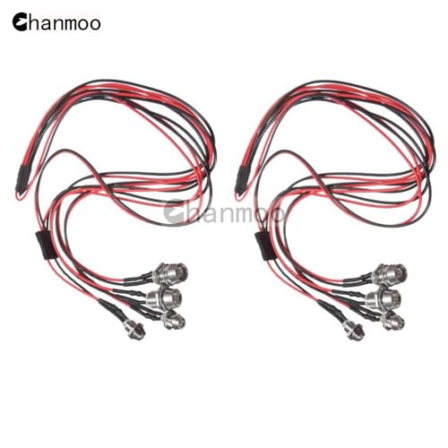 2Pack 4Leds RC Car LED Lights White Headlights Red Taillight Kit Accessories for RC Buggy Truck Tank Crawler Car SCX10 SCX24 TRX4 TRX6 Slash Rustler Redcat 4WD Traxxas HSP Tamiya Redcat