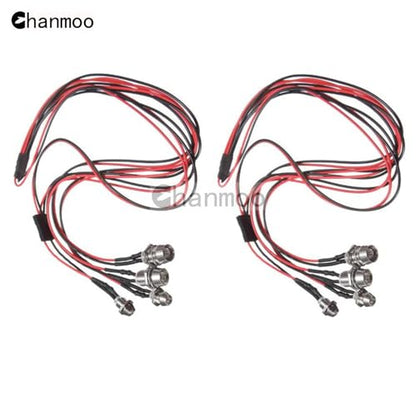 2Pack 4Leds RC Car LED Lights White Headlights Red Taillight Kit Accessories for RC Buggy Truck Tank Crawler Car SCX10 SCX24 TRX4 TRX6 Slash Rustler Redcat 4WD Traxxas HSP Tamiya Redcat