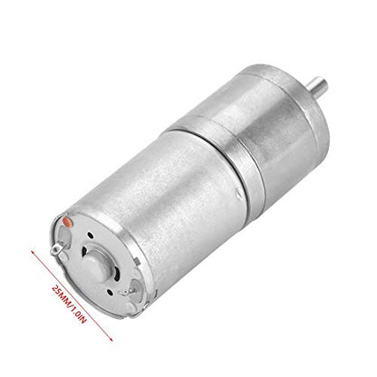 12V Mini DC Motor, 10RPM Micro Electric Gear Motor Metal Reversible High Torque Speed Reduction Shaft 25mm for PCB DIY RC Car Robot Model Drive Electric Drill Gear Box(10RPM) - size: 10RPM