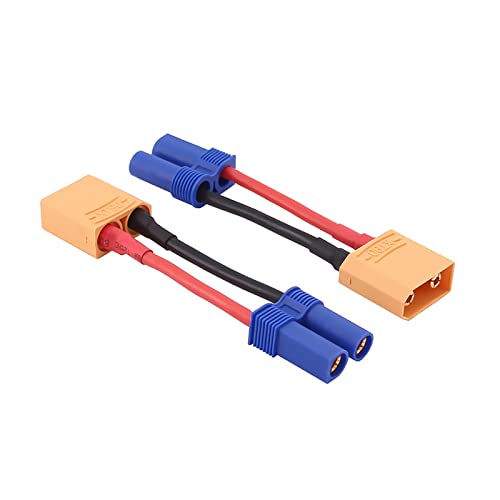 4pcs XT90 to EC5 Male Female RC Connector Adapter with 14awg 2inch Wire(E48-4)