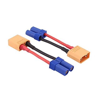 4pcs XT90 to EC5 Male Female RC Connector Adapter with 14awg 2inch Wire(E48-4)