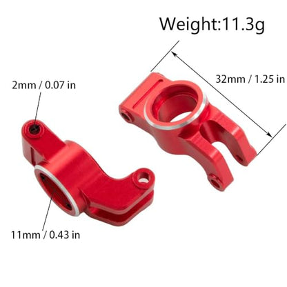 Aluminum Front Steering Block Knuckles & C-Hubs Caster Blocks & Rear Hubs for ARRMA 1/18 Granite Grom,1/14 Typhon GROM,1/16 Gorgon Quake GROM Monster Truck Upgrades Parts 4 PCS/Set (Red)