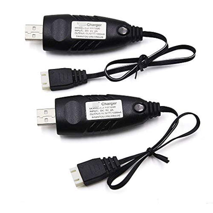 Blomiky 2 Pack 3S 1.5A Lithium Charger Cable Suitable for RC Car Boat Airplane Drone Airsoft 3 Cell Lipo Battery / 11.1V USB New 2