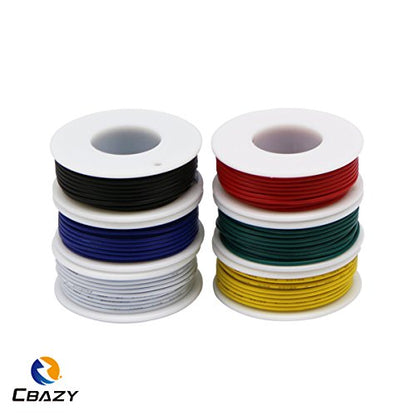 Electrical Wire CBAZY Hook up Wire Kit (Solid Wire) 24 Gauge 6 Colors 32.8 feet Each Wires 24 AWG - color: 1007-soild-electrical wire, size: 24AWG