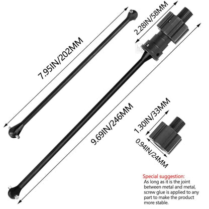 RC Thicker Metal Front Rear Drive Shaft Driveshaft Dogbone CVD Upgrade Parts for XRT 1/6 8S RC Car,Transmission Shaft Hops Up,Black