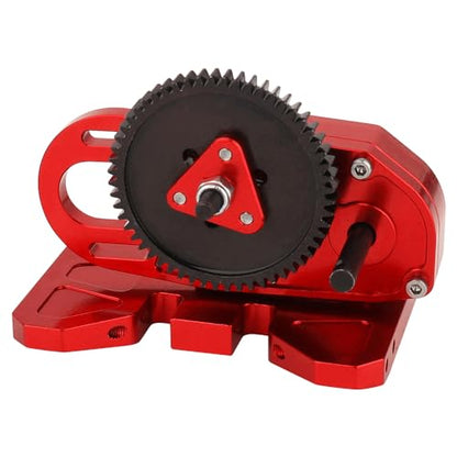 Heavy Duty LCG 2 Low Differential Gearbox Transmission with Gear Skid Plate for 1/10 RC Crawler Axial SCX10 I II III Capra TRX4 Upgrade Parts (red) - color: Red