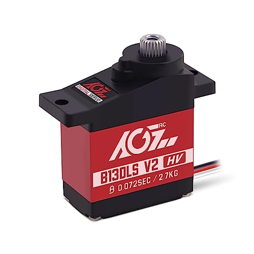 AGFRC B13DLS V2 0.072s Titanium Gear Sub-Micro RC Servo | 8.4V HV, 2.7kg Torque, Dual Ball Bearings, Programmable, 180° Angle, for 1/14-1/24 RC Cars, Crawlers & Planes