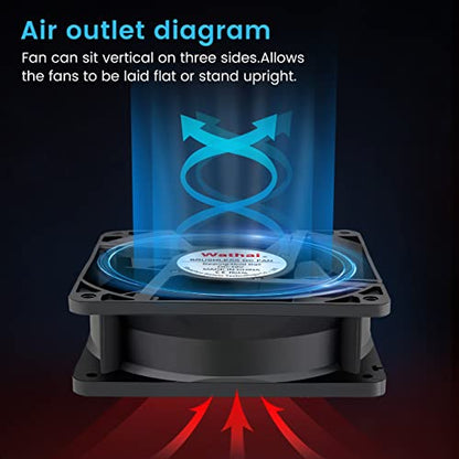 Wathai 120mm x120 x 38mm 12V 2Pin Dual Ball 12cm Industrial Cooling Fan High Airflow - style: 12V 2Pin Ball