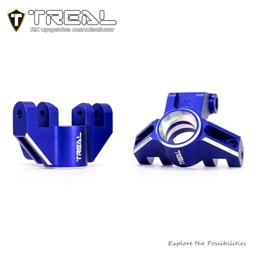Treal Aluminum 7075 Front Steering Knuckels for Losi LMT (Blue) - color: Blue