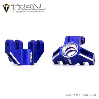 Treal Aluminum 7075 Front Steering Knuckels for Losi LMT (Blue) - color: Blue