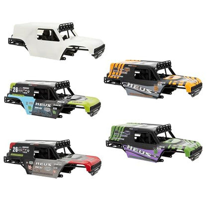 MEUS Racing MB18 TRX4M Body & Chassis Kit for Traxxas TRX4M Defender Bronco K10 F150 High Trail 1/18 RC Crawler Upgrades Parts (Green&Purple) - color: Green&purple