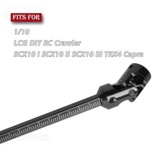 Free to Cut Length Drive Shaft Axles Upgrades Part for 1/10 LCG DIY RC Crawler SCX10 I SCX10 II SCX10 III TRX4 Capra,2PCS #45 Steel Universal Joint Driveshaft,Black - color: Black (Free to Cut Length Drive Shaft)