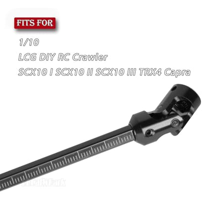 Free to Cut Length Drive Shaft Axles Upgrades Part for 1/10 LCG DIY RC Crawler SCX10 I SCX10 II SCX10 III TRX4 Capra,2PCS #45 Steel Universal Joint Driveshaft,Black - color: Black (Free to Cut Length Drive Shaft)