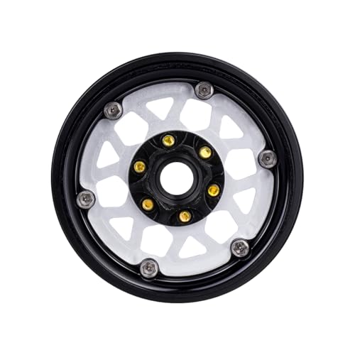 4pcs CNC Aluminum 1.9 Beadlock Wheel Hub Rim for 1/10 RC Crawler Car SCX10 RC4WD D90 TRX4 Capra VS4-10 CC01 LCG Tires Upgrades (Silver) - color: Silver