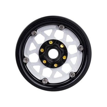 4pcs CNC Aluminum 1.9 Beadlock Wheel Hub Rim for 1/10 RC Crawler Car SCX10 RC4WD D90 TRX4 Capra VS4-10 CC01 LCG Tires Upgrades (Silver) - color: Silver