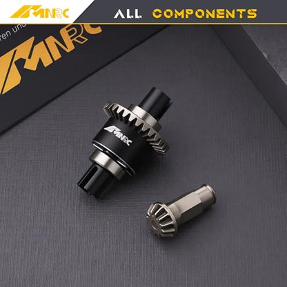 Steel Front Differential Diff Input Gear Kit Compatible with Arrma Typhon Granite Mojave Grom Series Upgrade Part Black - color: Black