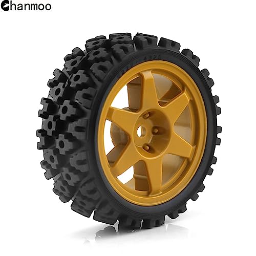 1/10 RC On Road Tires Rubber Rally Tyres and Wheels Rims 12mm Hex for 1/10 Scale RC Racing Drift Car HPI KYOSHO Tamiya XV01 XV02 TA06 TT01 TT02 PTG2 144001 A959 4PCS