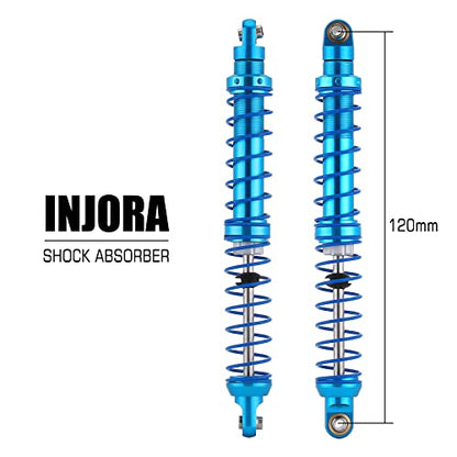 INJORA RC Shock Absorber Oil Adjustable Damper Set with Springs for 1/10 RC Truck Crawler Axial SCX10 TRX4 D90 (120mm) - size: 120mm