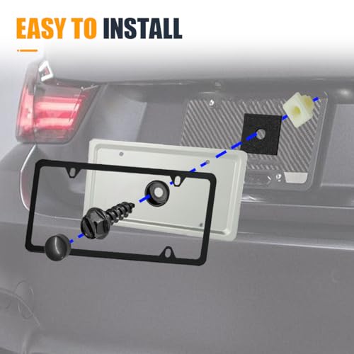 Rustproof Car License Plate Screw Kit, Stainless Steel Anti-Theft Anti-Rattle License Plate Frames Cover Fasteners, Universal Auto Self-Tapping Mounting Bolts for Car/Truck/SUV (8Sets) - size: 8Sets