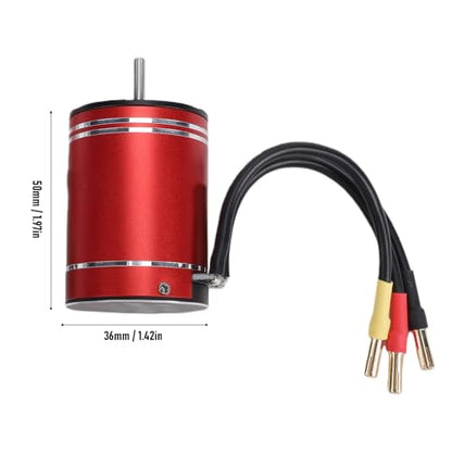 Asixxsix 3650 3400KV Brushless Motor 75A ESC Combo for 1/10, 1/8 | High Speed Water proof Motor, CNC Machined 6061 T6 Aluminum, for Remote Control Cars Trucks Off-Road Vehicle