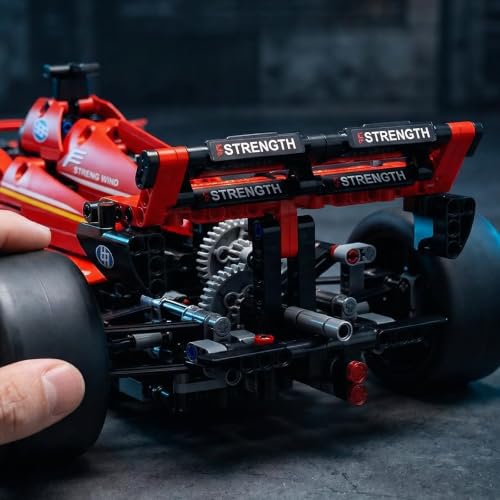 Track Racing rc car, Open Wheel rc car, 1:10 RC Car Kit with LEDs | track racing rc car with 1086 pieces, integrated LED lights and motorized RC driving; built for exhibition, competitive play.
