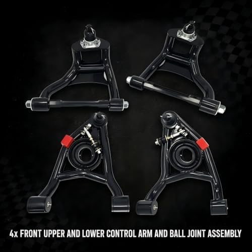 ‎Psrorkeu Front Upper & Lower Tubular Control Arm 4-Piece Kit, Compatible with 1968-1972 GM A-Body Chevelle, El Camino, Monte Carlo, GTO, Cutlass, Skylark, Heavy Duty DOM Steel Suspension Upgrade - size: 68-72 GM A-Body