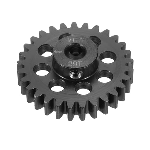 MECCANIXITY Steel M1.5 Gear Set 29T 8mm Shaft Motor Gears for RC Vehicles Truck Drift Car Part, Black - style: 29T