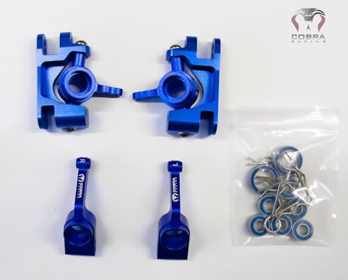 Aluminum Blue Knuckles Set (Complete) for 4x4 Slash, RUSTLER, Stampede, HOSS - Steering Knuckles, Steering Blocks and Rear Axle Carriers