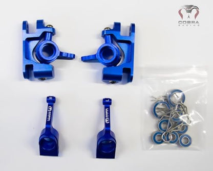 Aluminum Blue Knuckles Set (Complete) for 4x4 Slash, RUSTLER, Stampede, HOSS - Steering Knuckles, Steering Blocks and Rear Axle Carriers