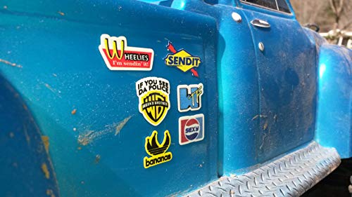 Bumper/Window Decals for RC Scale cralwer Accessory - Funny 80pc Parody Set - for: Axial SCX10 II RC4WD Redcat Gen8 TRX4 Vanquish VS4-10 Stickers