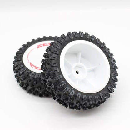 Rubber Front Tire Wheel Tyre Replacement RC Parts for WLtoys 124008 1/12 4WD RC Car - color: Front Tire