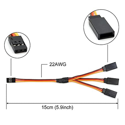 9 Pcs JR/Futaba Style Servo Y Harness Leads Splitter Cable Male to Female Extension Lead Wire for RC Airplane Cars Models