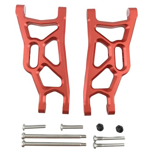 Aluminum Front Lower Suspension Arms for 1/10 Slash 2WD RC Car (Red) | 3631,A-Arms,CNC Machined,Heavy Duty,High Strength,Precision Fit,Wear Resistant,Durable,RC Upgrade Parts - color: Red