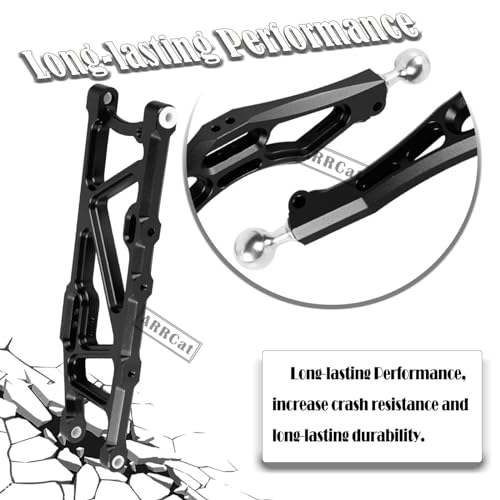 Aluminum Front & Rear Suspension Arms Upgrades Part for 1/8 Outcast 6S BLX,Kraton 6S BLX,Notorious 6S BLX,Talion 6S BLX,ARRCat 6pcs Lower Upper Swing Arm Set Hops up w/Pivot Balls,Black - color: Black - Upgrades 2022