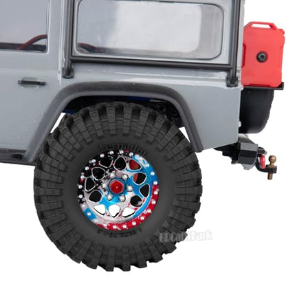 RC 1.3 Beadlock Wheels and Tires for 1/18 TRX4M 1/24 SCX24 FCX24 RC Crawler Car,4pcs RC 1.3 in Brass Rims & Aluminum Beadlock Wheels Rims and Tires,Colour - color: Colour - (4pcs 1.3 Tires)